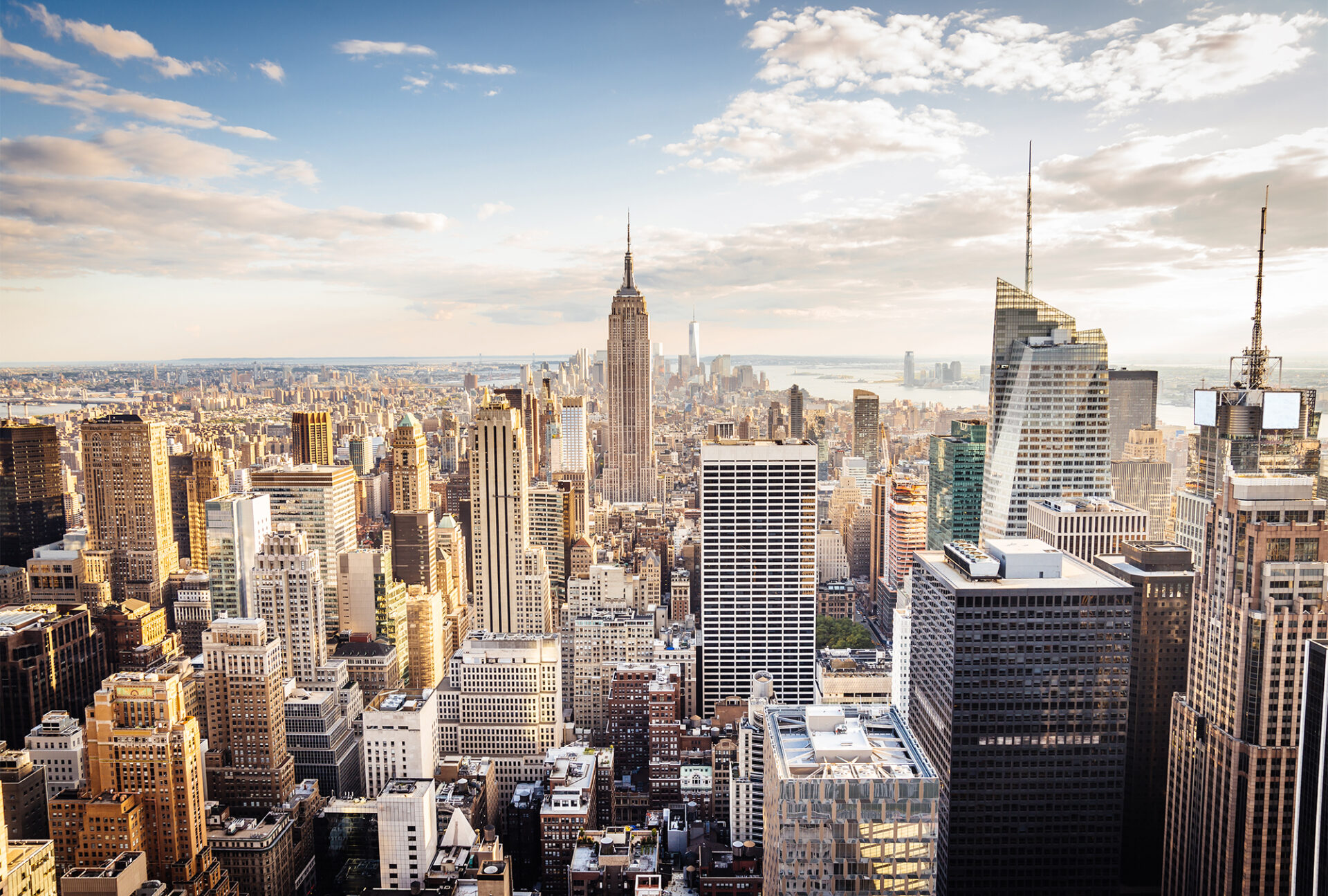 A view of the city from above.